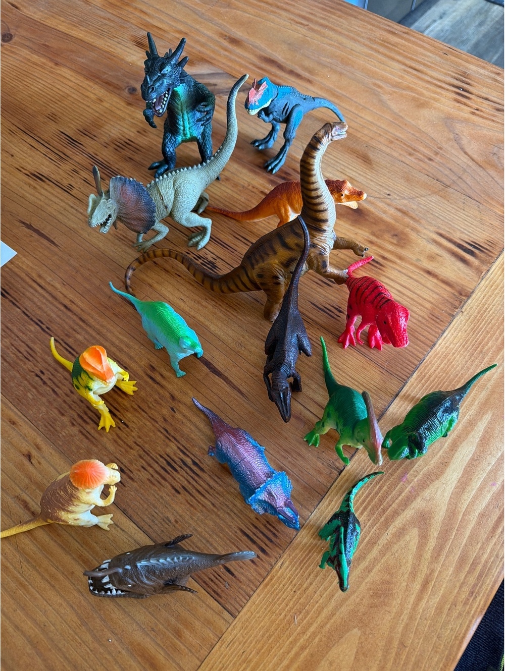 Set of 15 Colorful Dinosaur Figurines - Assorted Species Plastic Toys for Kids